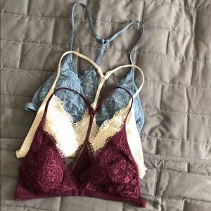 Set of 3 Victoria’s Secret bralettes, size medium.